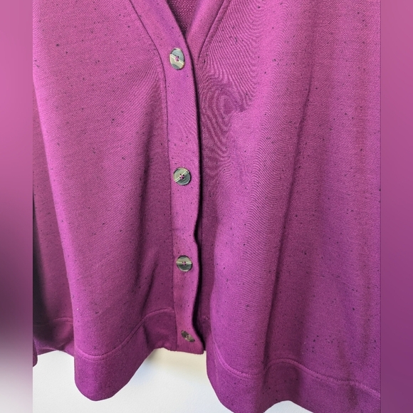 PENNINGTONS Plus Size Cardigan Size 2X Purple With Black Dots - Picture 2 of 9